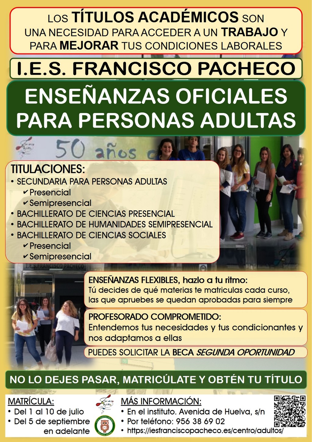 convocatoria Adultos 2026-2027